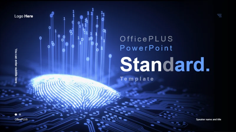 封面页-科技指纹商业计划书PPT主题