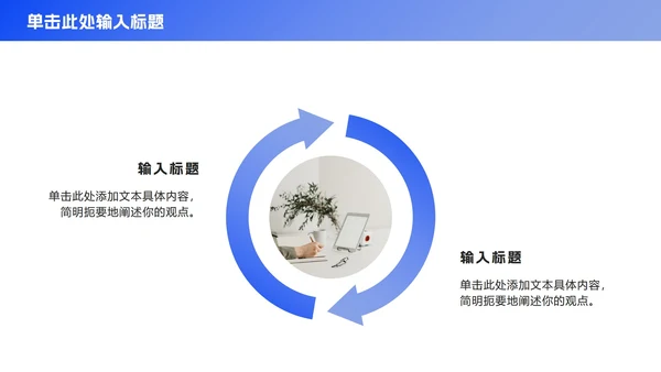 极简蓝色商务工作总结ppt模板