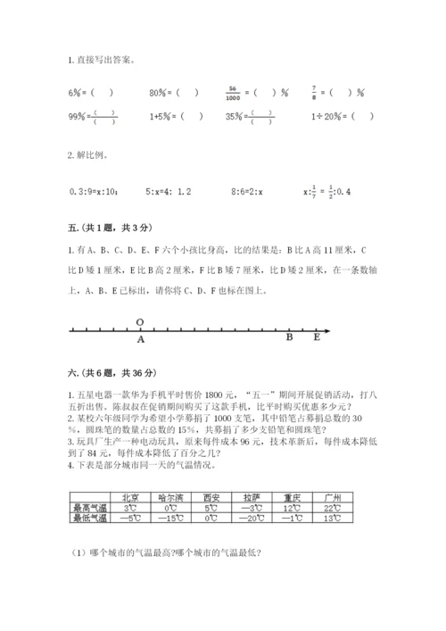 人教版六年级数学小升初试卷（名师系列）.docx