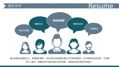 大气述职求职个人简历岗位竞聘PPT模板
