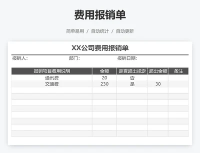 费用报销单