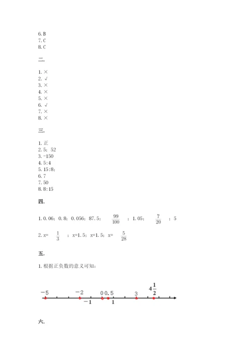 青岛版六年级数学下学期期末测试题（基础题）.docx