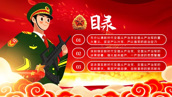 从严治军传承红色基因担当强军重任部队党课PPT