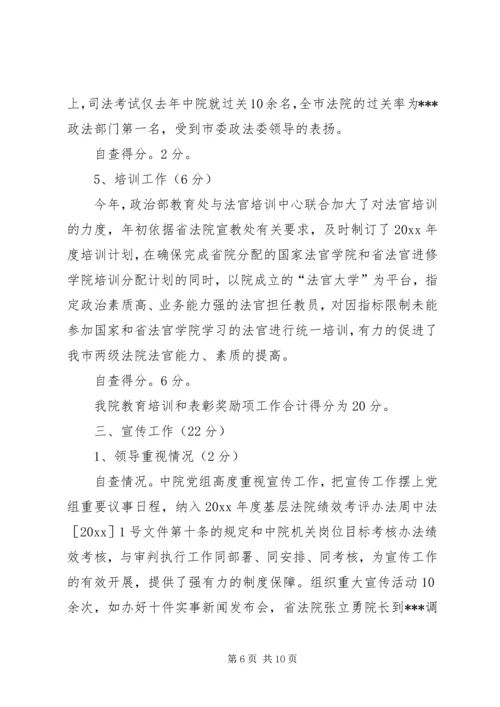 人民法院政治部自查情况报告.docx