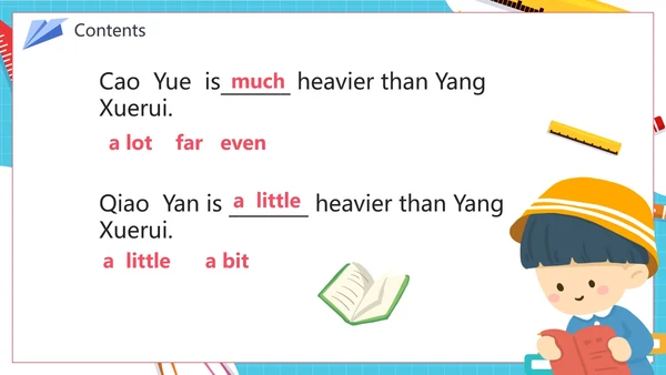 蓝色手绘卡通英语说课设计PPT模板