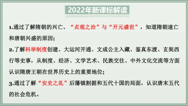 第一单元 隋唐时期：繁荣与开放的时代 单元复习 历史七年级下册 课件