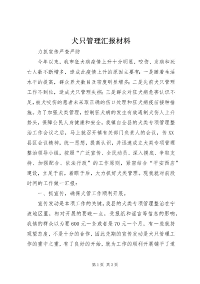 犬只管理汇报材料 (3).docx