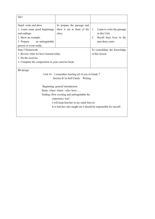 Unit 14SectionB Writing教案