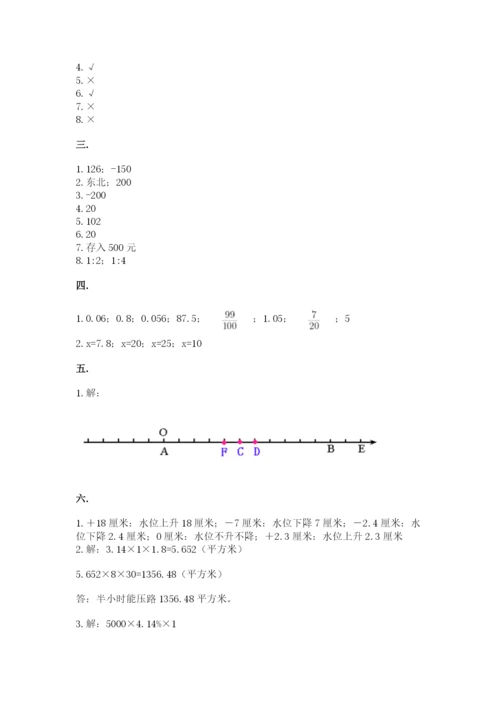 小学数学六年级下册竞赛试题含完整答案（全优）.docx