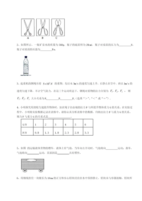 河南郑州桐柏一中物理八年级下册期末考试达标测试试题（解析版）.docx