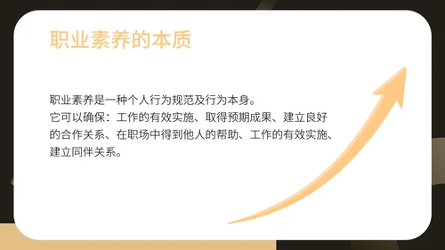 黑色扁平风员工职业素养提升PPT模板