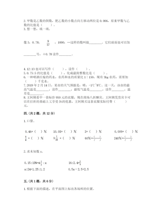 小学六年级下册数学摸底考试题附参考答案（考试直接用）.docx