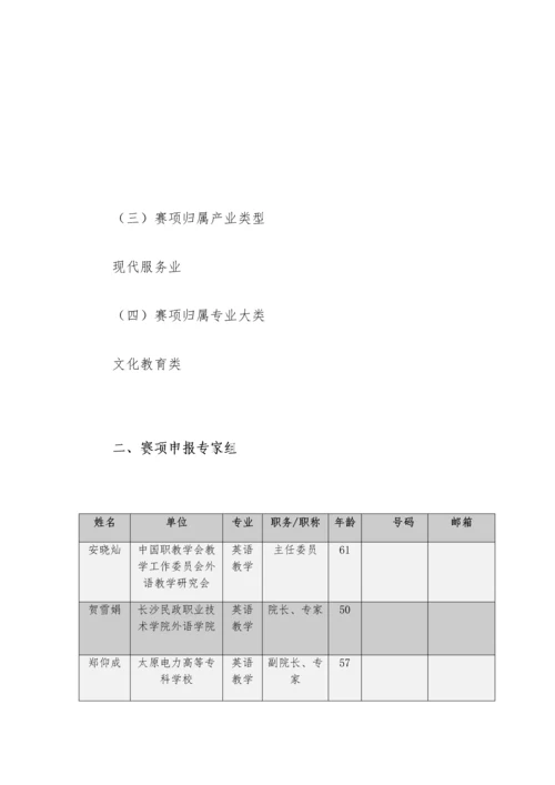 2023年职业院校技能大赛竞赛英语口语项目方案申报书.docx