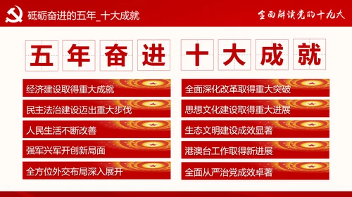 党的十九大报告讲话全文精神学习PPT模板