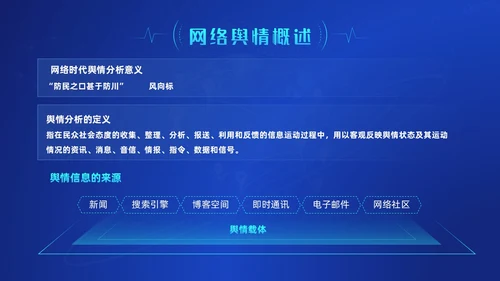 蓝色科技风网络信息技术网络舆情分析动态PPT