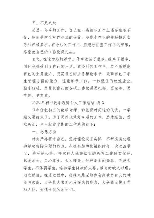 2023年初中数学教师个人工作总结.docx