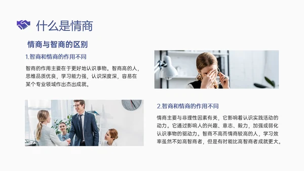 简约蓝色简约形状情商管理