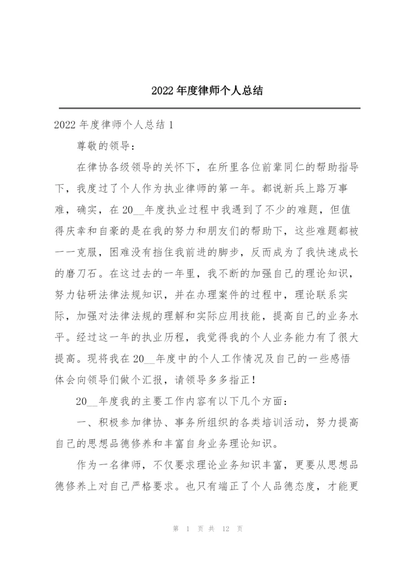 2022年度律师个人总结.docx