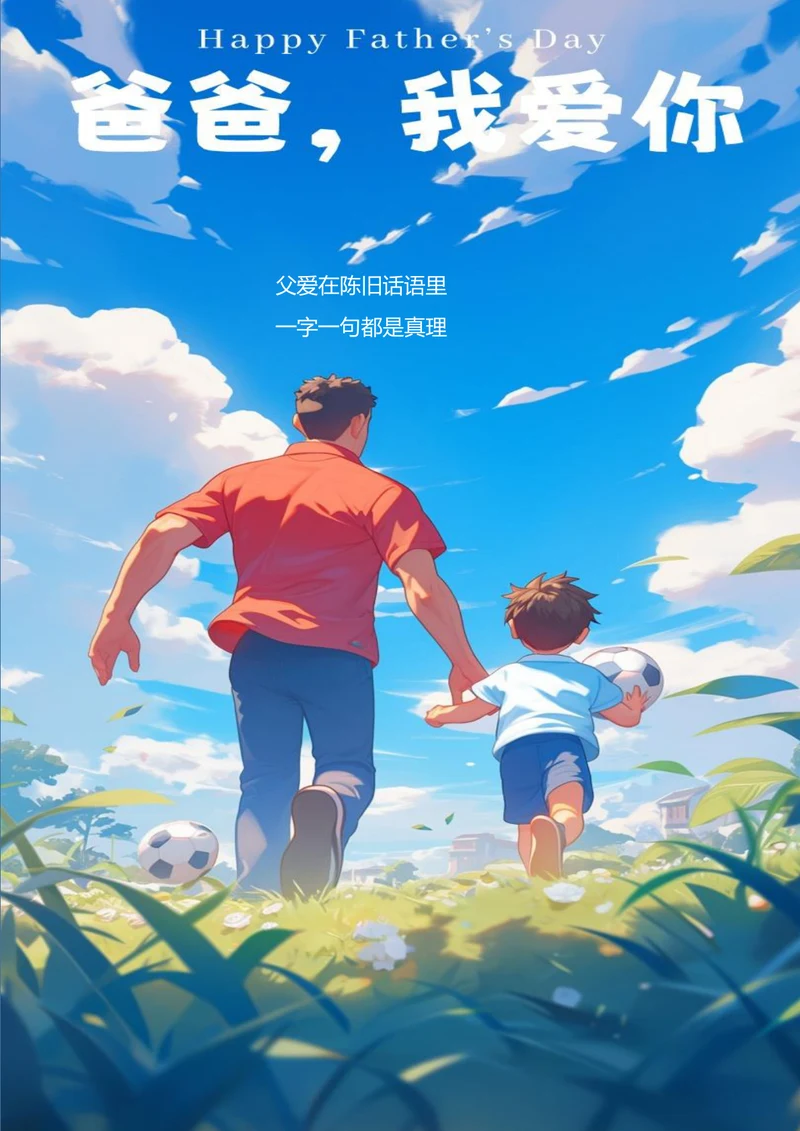 卡通父亲节节日海报