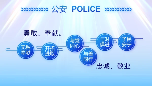 蓝色大气公安法制宣传PPT动态模板