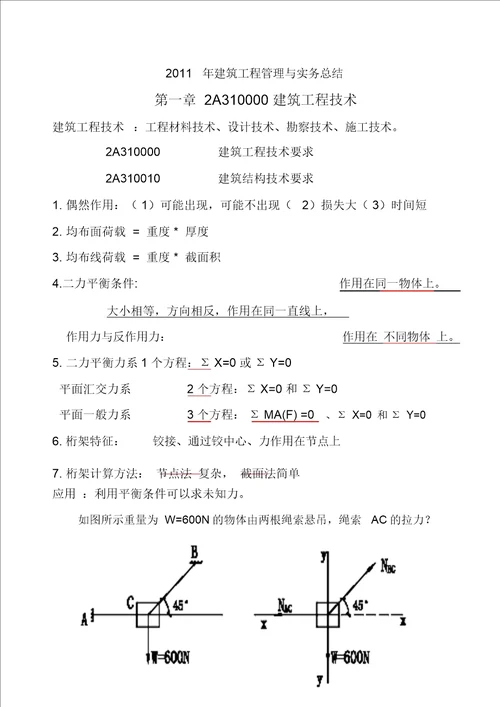 2011年建筑工程管理与实务总结2课件