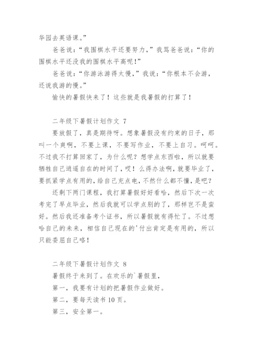 二年级下暑假计划作文.docx