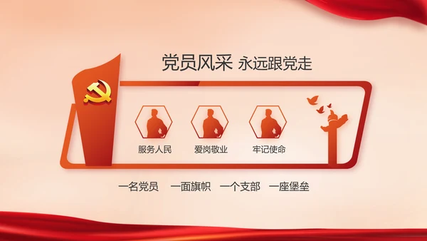 红色大气公安警察派出所动态PPT
