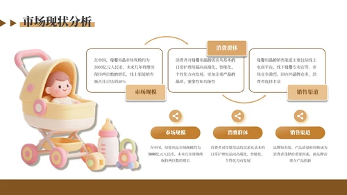 咖色温馨母婴用品产品介绍通用PPT模板