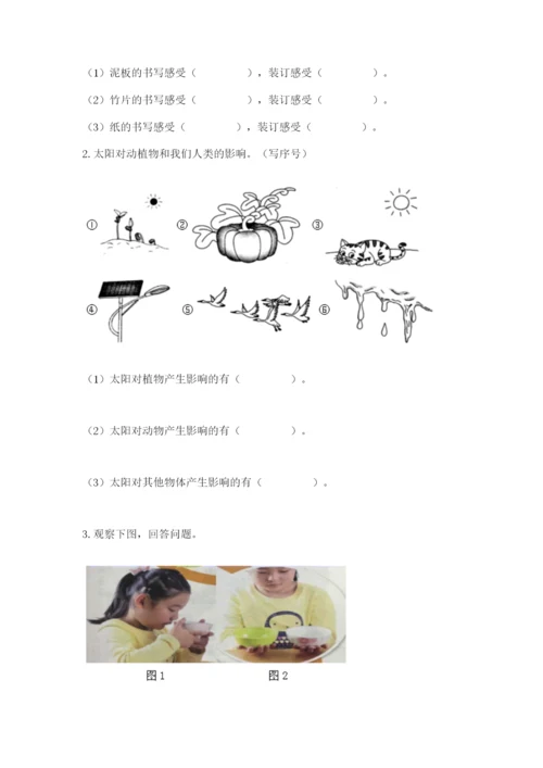 教科版二年级上册科学期末测试卷附答案【培优a卷】.docx