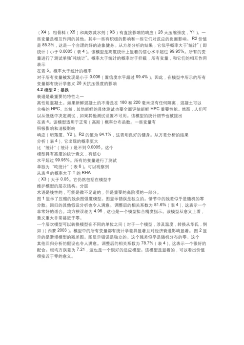 稻壳灰强度和衰退的预测结合高性能混凝土工程管理论文.docx