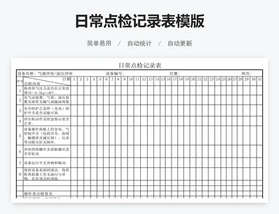 日常点检记录表模版