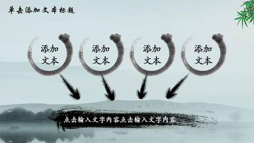唯美水墨竹子中国风动态PPT模板