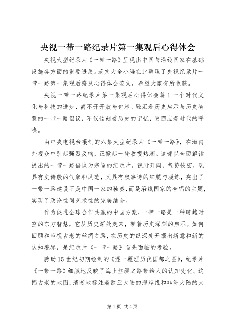 央视一带一路纪录片第一集观后心得体会.docx