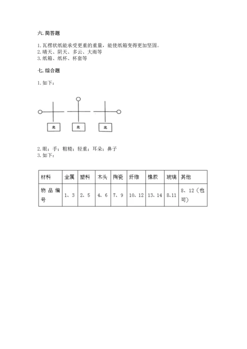 教科版二年级上册科学期末测试卷附参考答案（培优b卷）.docx