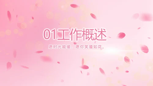 粉色唯美背景工作总结汇报动态PPT