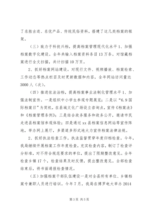 县档案局工作情况汇报 (2).docx