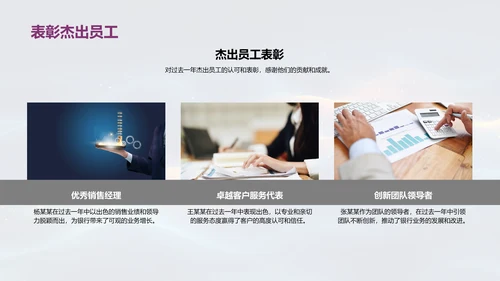 银行员工表彰与发展PPT模板