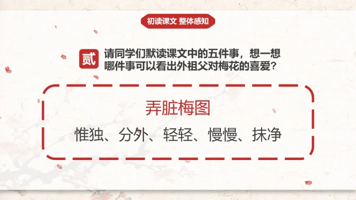 部编版五年级下册《梅花魂》课件PPT模板