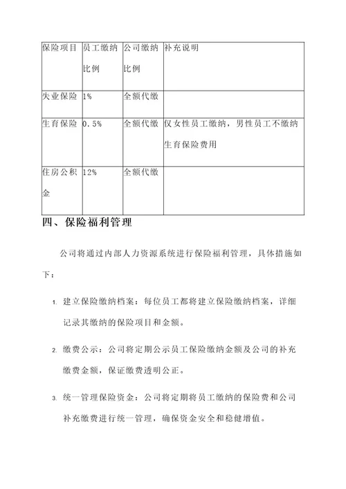 民营企业员工保险缴纳方案