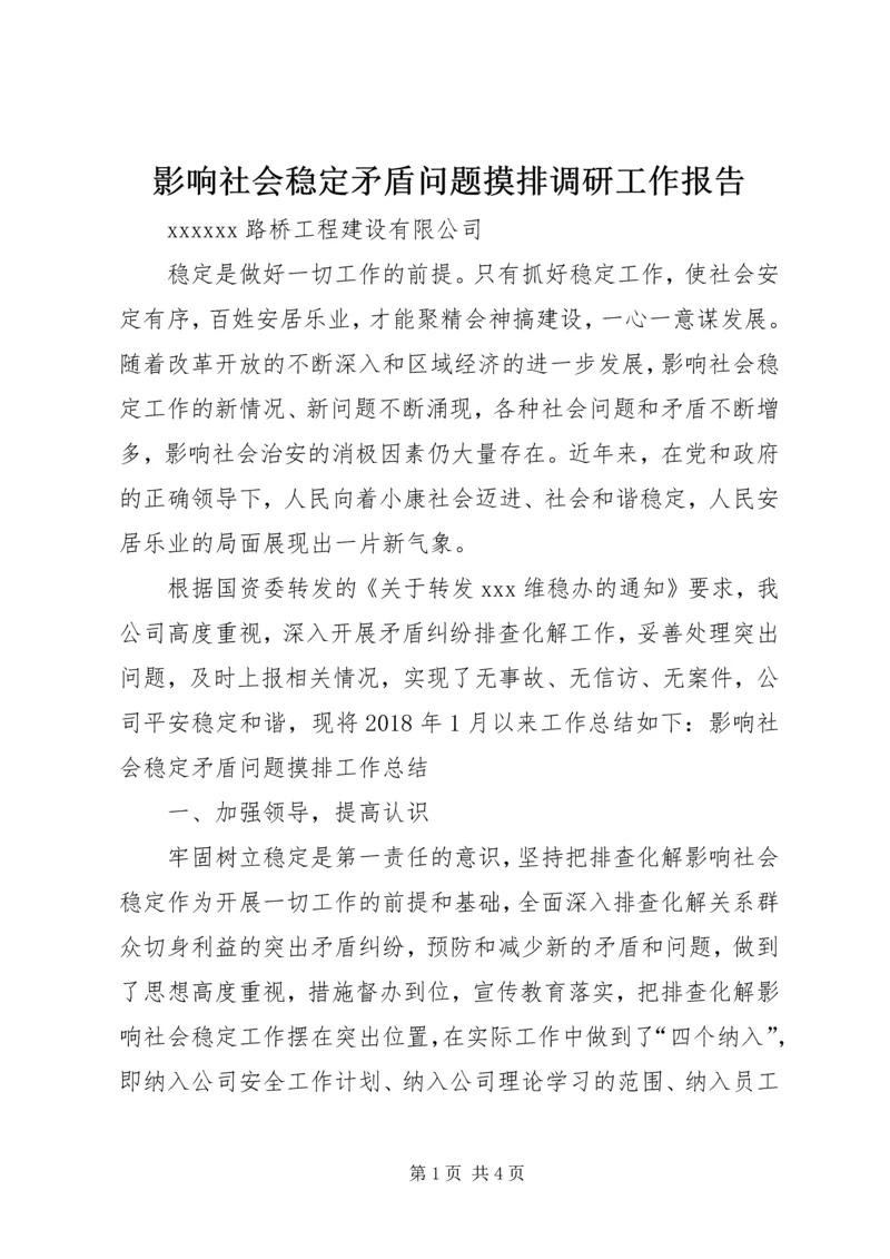 影响社会稳定矛盾问题摸排调研工作报告 (2).docx