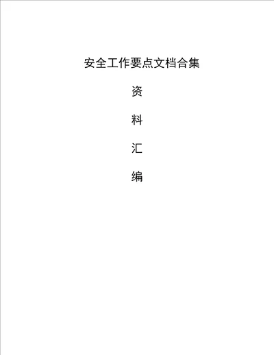 安全工作要点文档合集