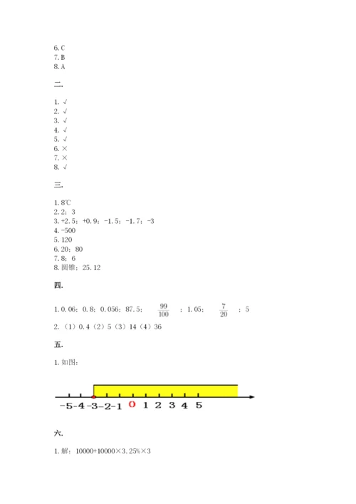 北师大版数学小升初模拟试卷含答案【实用】.docx