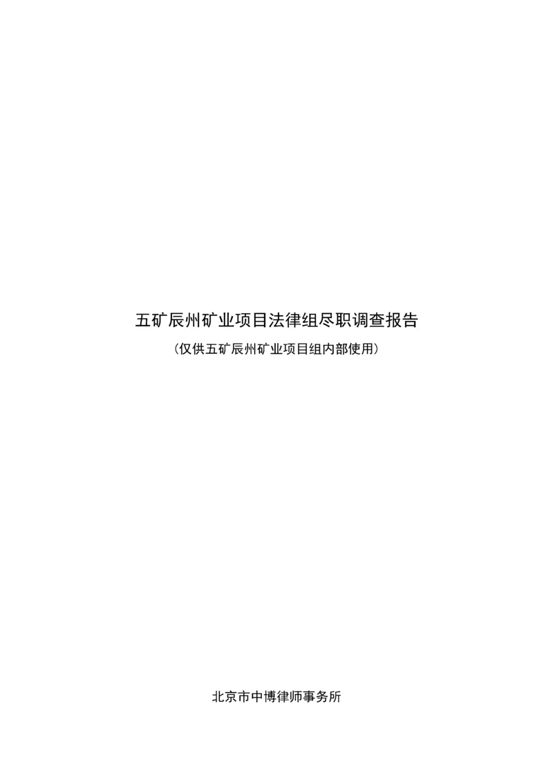 矿业专项项目法律组尽职详细调查汇总报告.docx