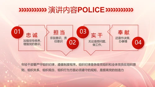 红色大气公安警察风采展示动态PPT封含P