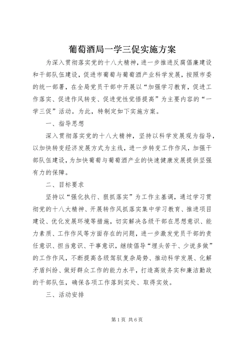 葡萄酒局一学三促实施方案.docx