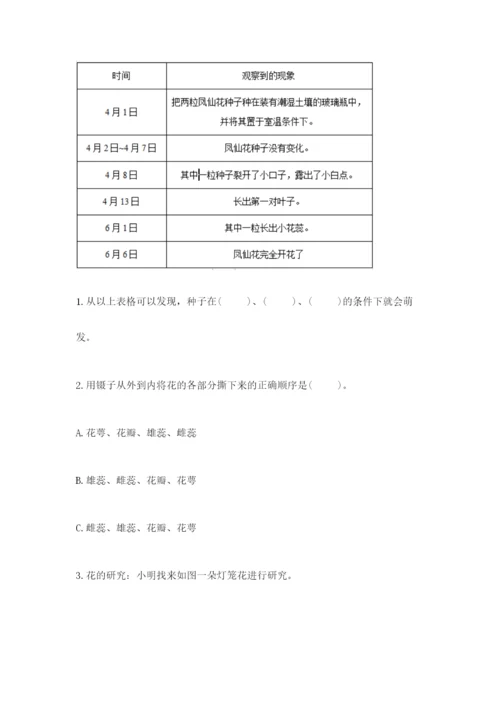 科学四年级下册第一单元植物的生长变化测试卷附答案【名师推荐】.docx