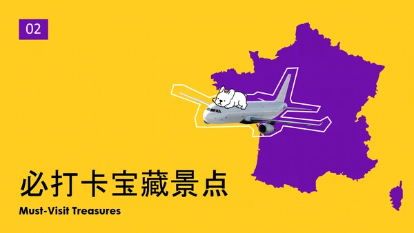 可爱简约时尚法国旅游攻略PPT模板