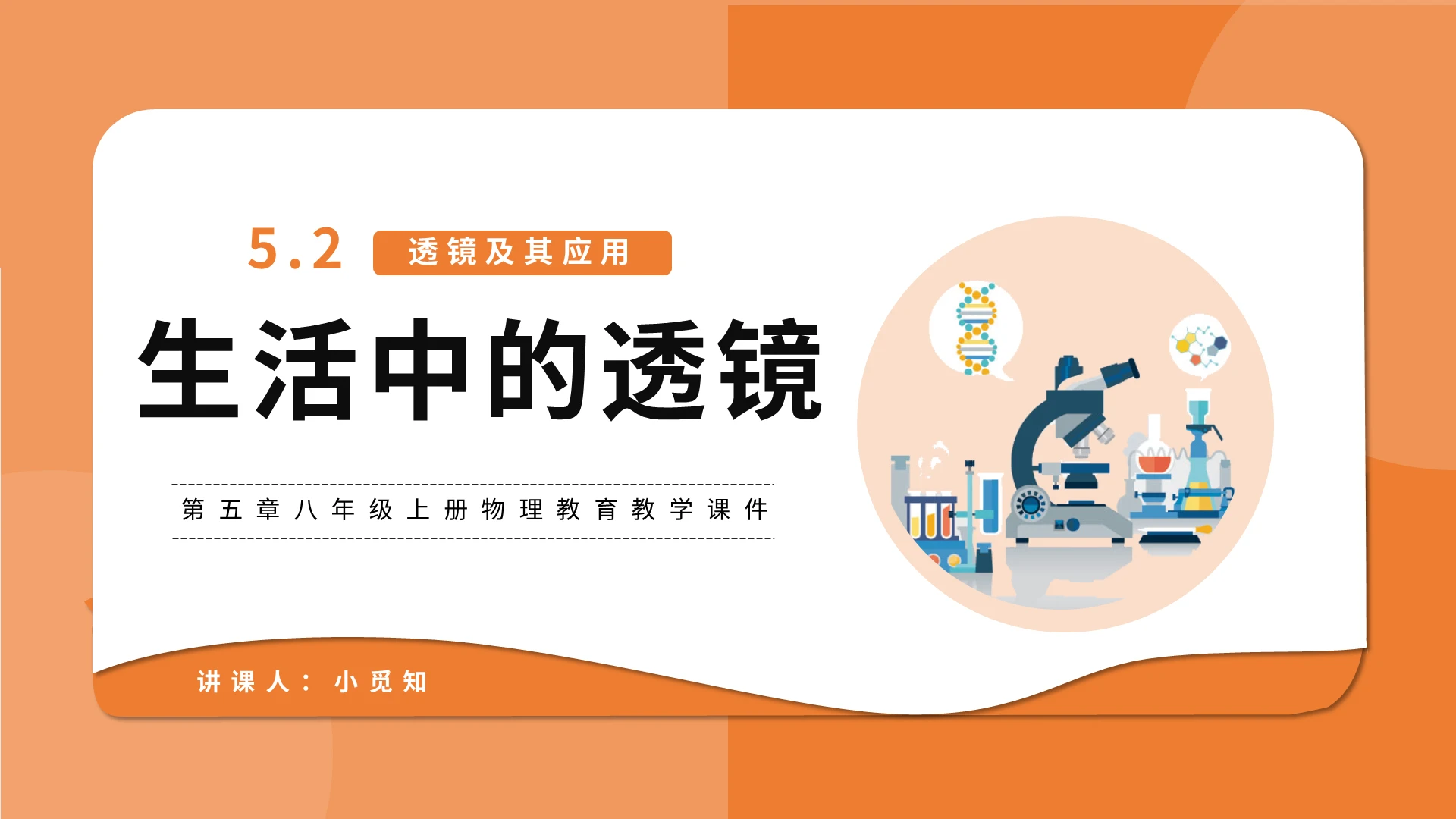 第五章八年级上册物理教育教学课件生活中的透镜PPT模板宣传初中物理说课课件