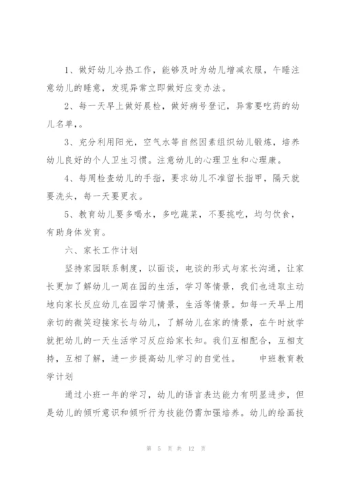 中班教育教学计划3篇.docx