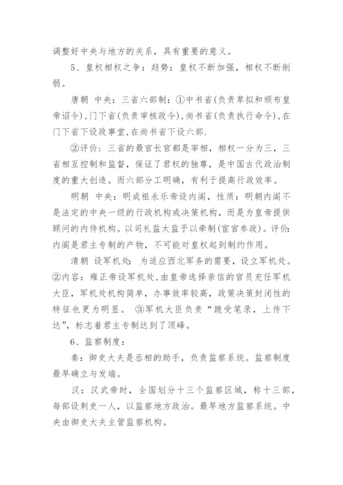高一上必修一历史知识点总结.docx